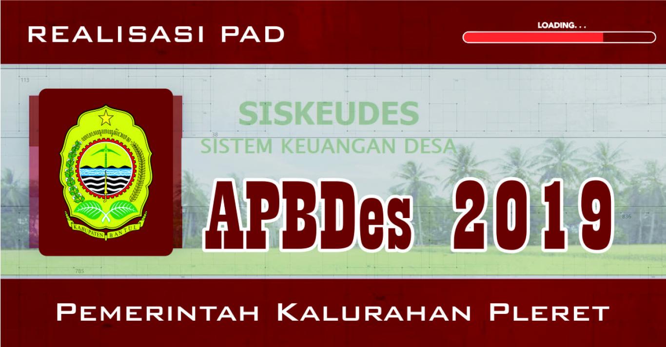 Laporan Realisasi APBDes dari Sumber Dana PAD Tahun 2019